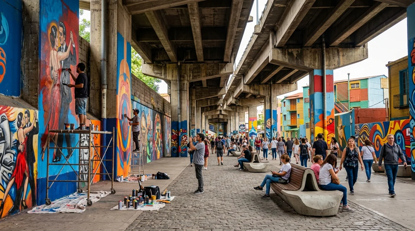 Esculturas modernas y diseño urbano en el Paseo de las Artes